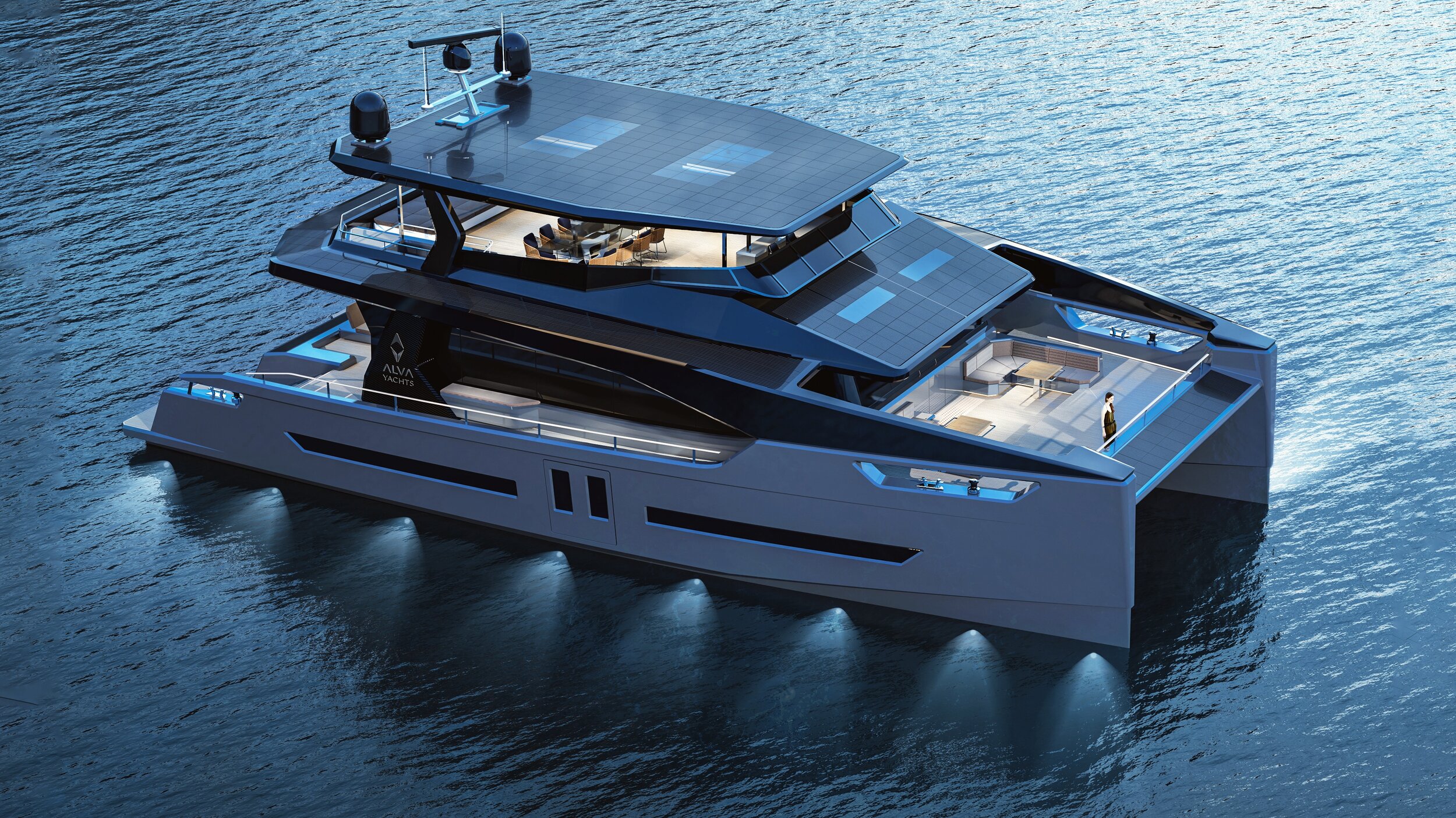 Hybrid Solar Catamaran Ocean Eco 90